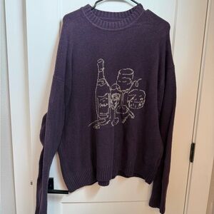 Abercrombie & Fitch Purple Graphic Crewneck Sweater